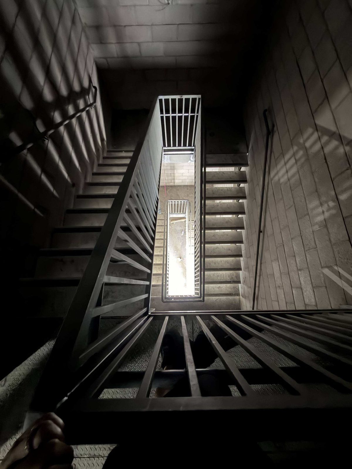 3-story steel staircase
