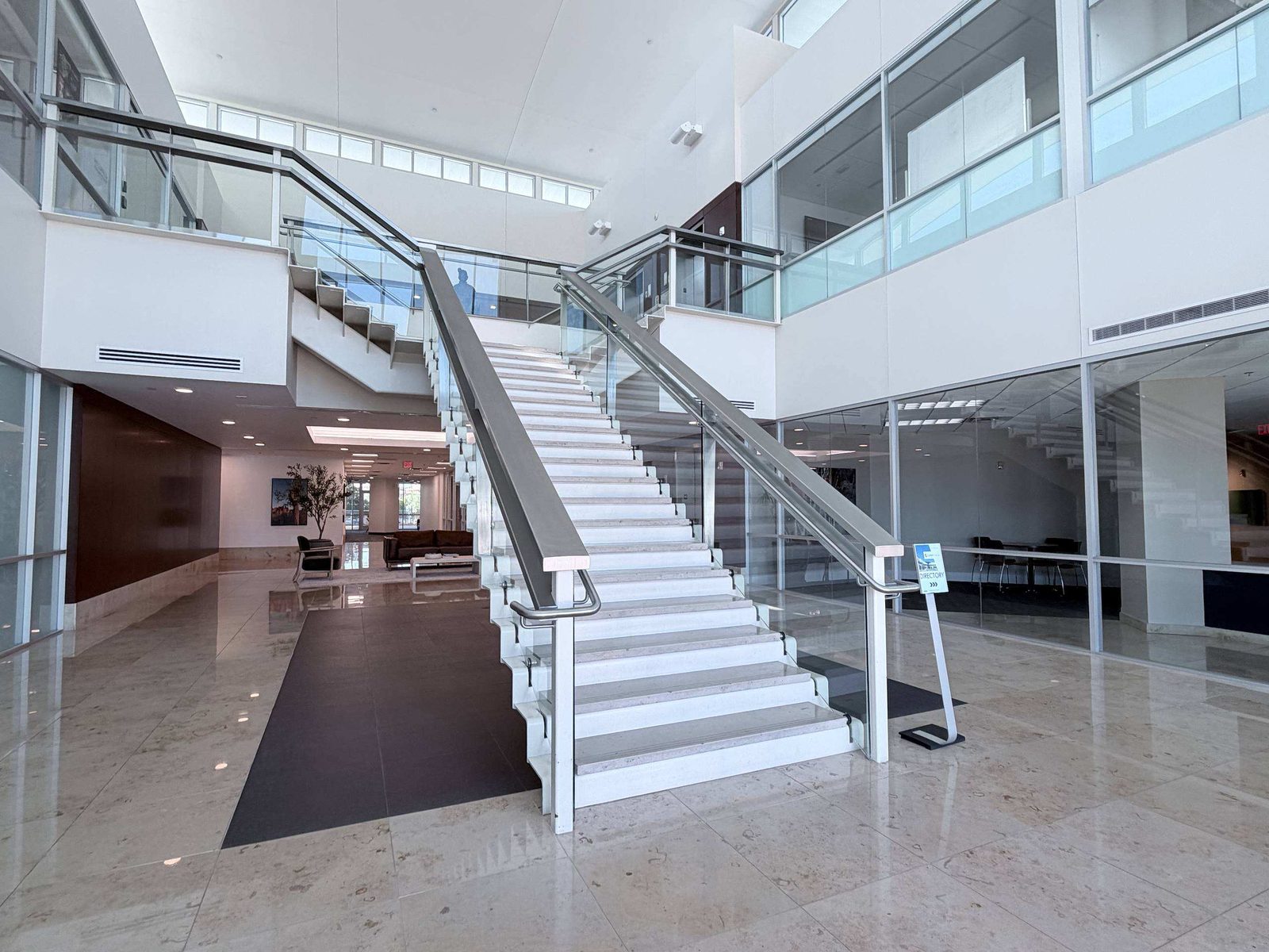 Architectural stair and glass railing