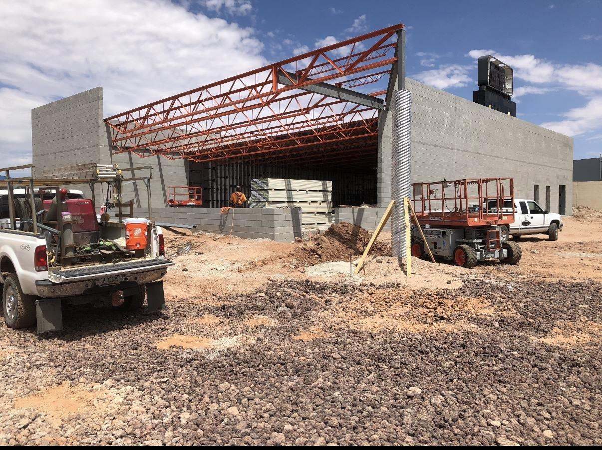 Open-web steel roof framing