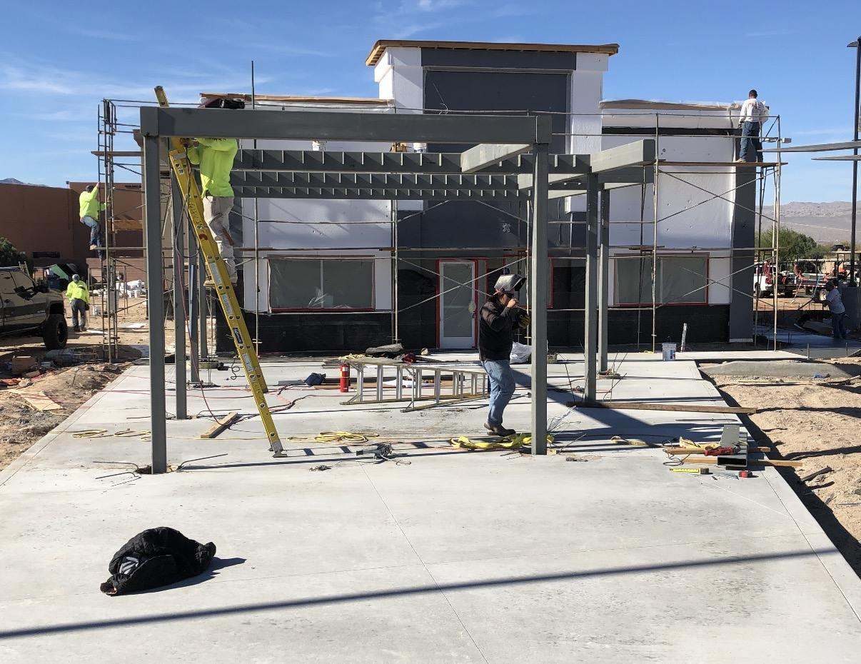 Exterior canopy frame installation