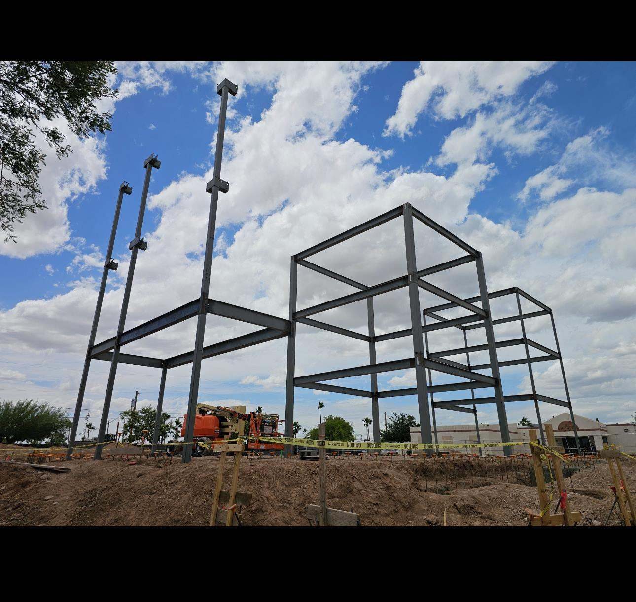 Steel beam-and-column framework