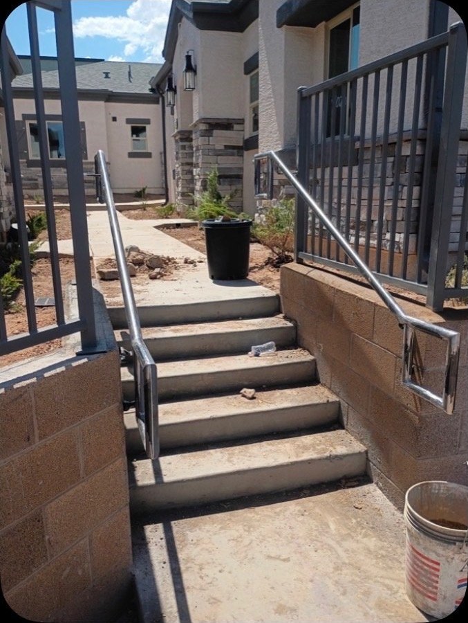 Entry stair handrails