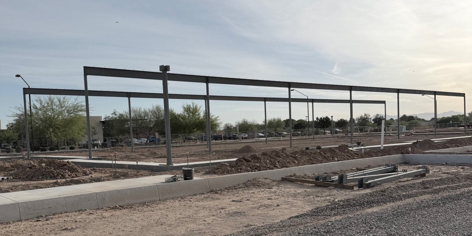 Structural steel frame erection